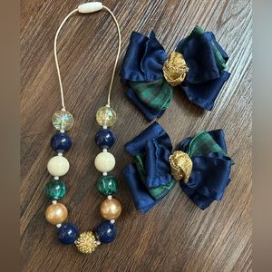 Girls bubble necklace and bow set